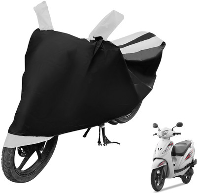 Auto Hub Two Wheeler Cover for TVS(Wego, Black, White)