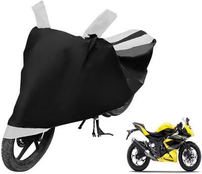 Auto Hub Two Wheeler Cover for Kawasaki(Ninja, Black, White)
