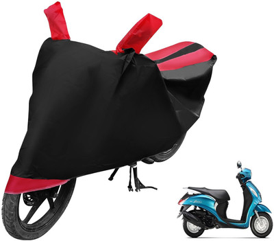 Auto Hub Two Wheeler Cover for Yamaha(Fascino, Black, Red)