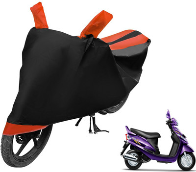 MOCKHE Two Wheeler Cover for Mahindra(Rodeo RZ, Black, Orange)