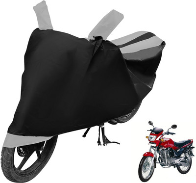 MOCKHE Two Wheeler Cover for Hero(Ambition, Black, Silver)