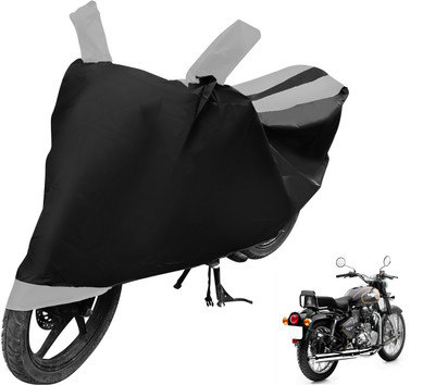 Auto Hub Two Wheeler Cover for Royal Enfield(Bullet 500, Black, Silver)