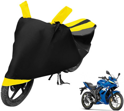 MOCKHE Two Wheeler Cover for Suzuki(Gixxer SF, Black, Yellow)