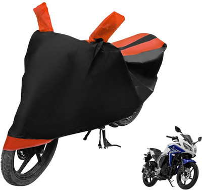 Auto Hub Two Wheeler Cover for Yamaha(Fazer 25, Black, Orange)