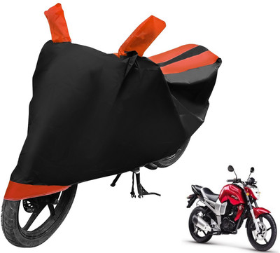 Auto Hub Two Wheeler Cover for Yamaha(FZ, Black, Orange)
