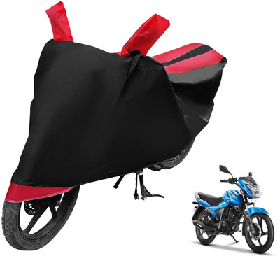 MOCKHE Two Wheeler Cover for TVS(Victor GLX, Black, Red)