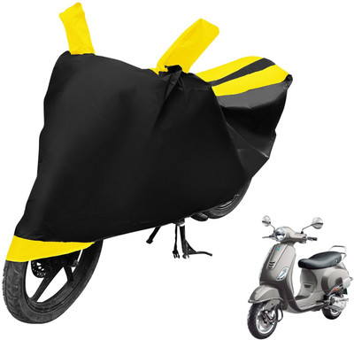 MOCKHE Two Wheeler Cover for Vespa(Vespa VXL 125, Black, Yellow)