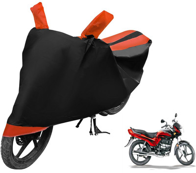 Auto Hub Two Wheeler Cover for Hero(Passion Plus, Black, Orange)