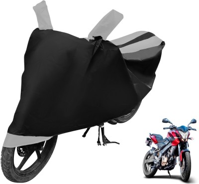 Auto Hub Two Wheeler Cover for Bajaj(Pulsar 200 NS DTS-i, Black, Silver)