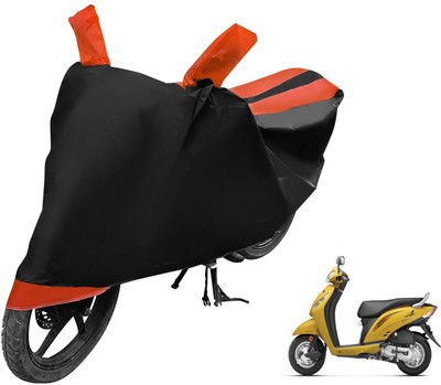 Auto Hub Two Wheeler Cover for Honda(Activa i, Black, Orange)