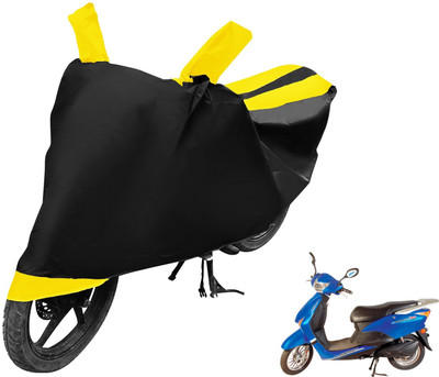 MOCKHE Two Wheeler Cover for Hero(E Scoot, Black, Yellow)