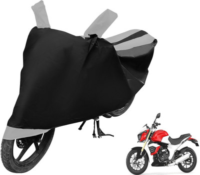 MOCKHE Two Wheeler Cover for Mahindra(Mojo, Black, Silver)