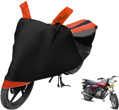 Auto Hub Two Wheeler Cover for Bajaj(Boxer AT, Black, Orange)