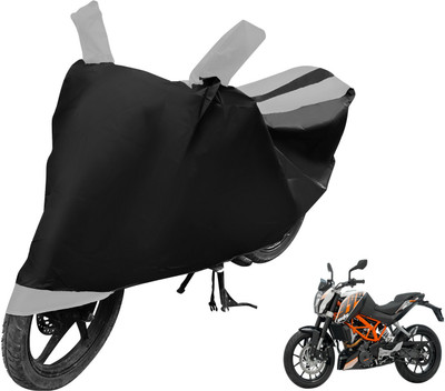 MOCKHE Two Wheeler Cover for KTM(Duke 390, Black, Silver)