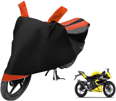 Auto Hub Two Wheeler Cover for Kawasaki(Ninja, Black, Orange)