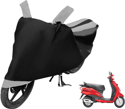 Auto Hub Two Wheeler Cover for Hero(Moto Corp Duet, Black, Silver)