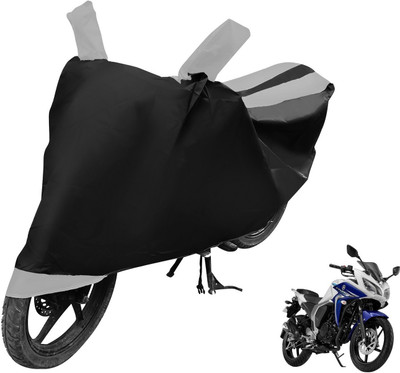 Auto Hub Two Wheeler Cover for Yamaha(Fazer 25, Black, Silver)