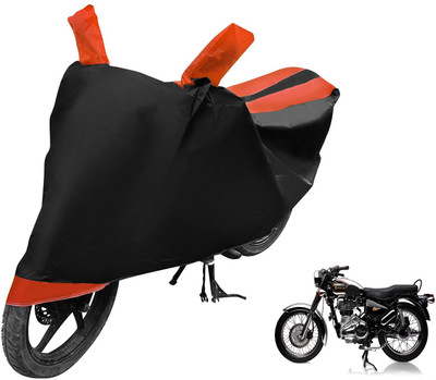 MOCKHE Two Wheeler Cover for Royal Enfield(Electra Delux, Black, Orange)