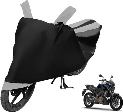 MOCKHE Two Wheeler Cover for Bajaj(Dominar, Black, Silver)