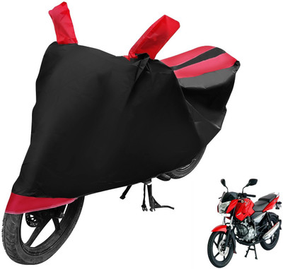 MOCKHE Two Wheeler Cover for Bajaj(Pulsar 135 LS DTS-i, Black, Red)