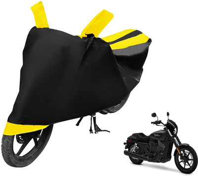 MOCKHE Two Wheeler Cover for Harley Davidson(Black, Yellow)