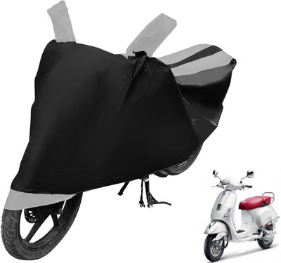 MOCKHE Two Wheeler Cover for Vespa(Black, Silver)