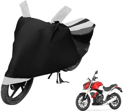 MOCKHE Two Wheeler Cover for Mahindra(Mojo, Black, White)