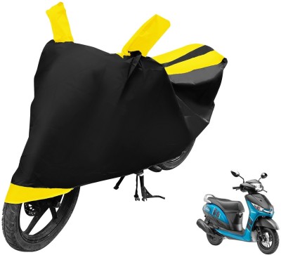 MOCKHE Two Wheeler Cover for Yamaha(Alpha, Black, Yellow)