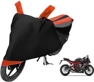 Auto Hub Two Wheeler Cover for Honda(CBR 650F, Black, Orange)