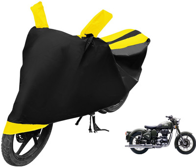 MOCKHE Two Wheeler Cover for Royal Enfield(Battle Green, Black, Yellow)
