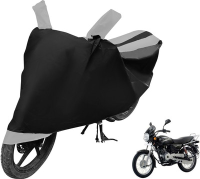 Auto Hub Two Wheeler Cover for Bajaj(Boxer, Black, Silver)