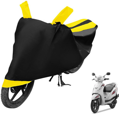 MOCKHE Two Wheeler Cover for TVS(Wego, Black, Yellow)
