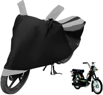 Auto Hub Two Wheeler Cover for TVS(Heavy Duty Super XL, Black, Silver)