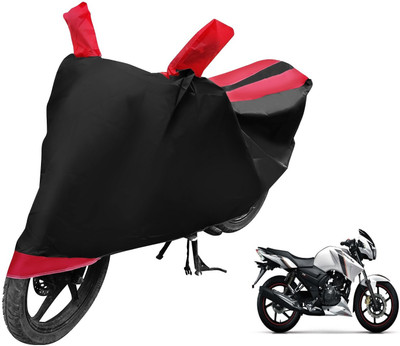 Auto Hub Two Wheeler Cover for TVS(Apache RTR 180, Black, Red)