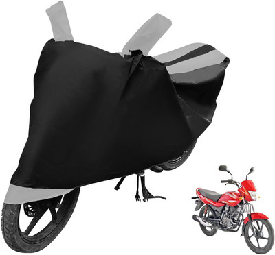 Auto Hub Two Wheeler Cover for Bajaj(Platina 100 DTS-i, Black, Silver)