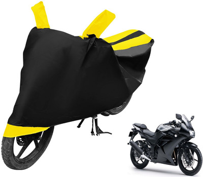 Auto Hub Two Wheeler Cover for Kawasaki(Ninja 250, Black, Yellow)