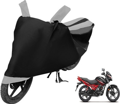 MOCKHE Two Wheeler Cover for Hero(Glamour, Black, Silver)