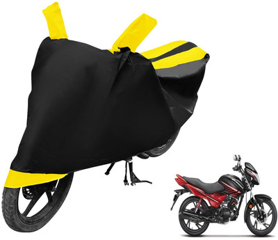 MOCKHE Two Wheeler Cover for Hero(Glamour, Black, Yellow)
