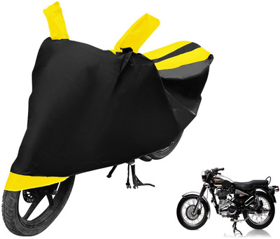 MOCKHE Two Wheeler Cover for Royal Enfield(Electra Delux, Black, Yellow)