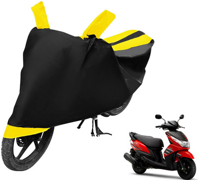 MOCKHE Two Wheeler Cover for Yamaha(Ray Z, Black, Yellow)