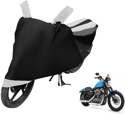 MOCKHE Two Wheeler Cover for Harley Davidson(XL 1200, Black, White)