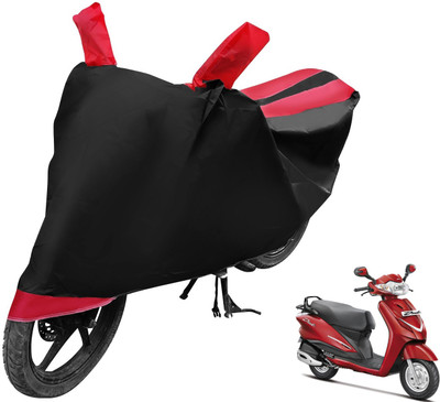 MOCKHE Two Wheeler Cover for Hero(Duet, Black, Red)