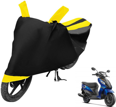 Auto Hub Two Wheeler Cover for Suzuki(Let's, Black, Yellow)