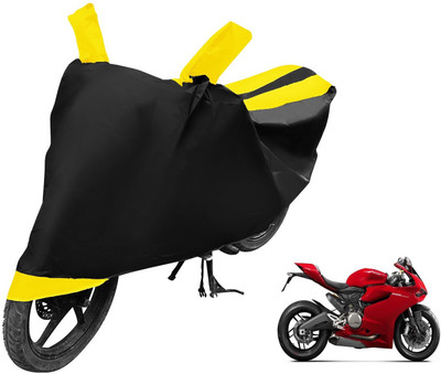 Auto Hub Two Wheeler Cover for Ducati(899 Panigale, Black, Yellow)
