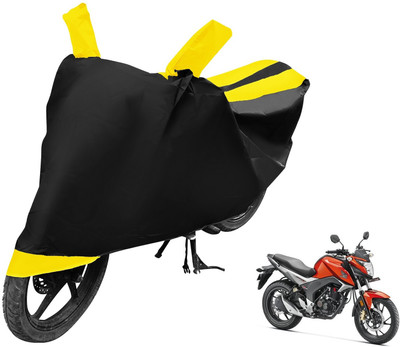 Auto Hub Two Wheeler Cover for Honda(CB Hornet 160, Black, Yellow)