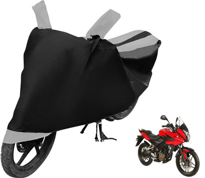 MOCKHE Two Wheeler Cover for Bajaj(Pulsar, Black, Silver)
