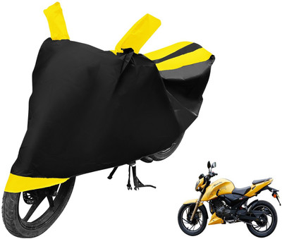 Auto Hub Two Wheeler Cover for TVS(Apache RTR 200 4V, Black, Yellow)