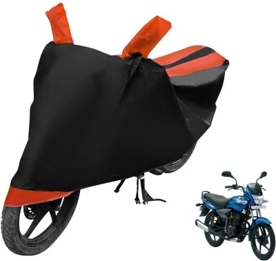 Auto Hub Two Wheeler Cover for Bajaj(Platina 125, Black, Orange)