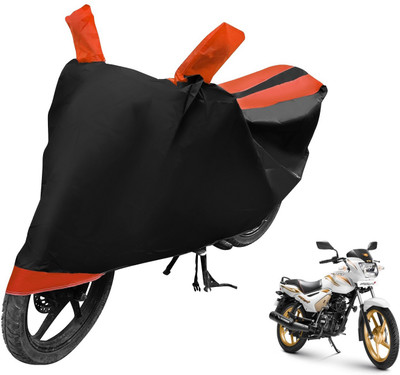 MOCKHE Two Wheeler Cover for TVS(Star City Plus, Black, Orange)