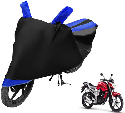 Auto Hub Two Wheeler Cover for Yamaha(FZ, Black, Blue)